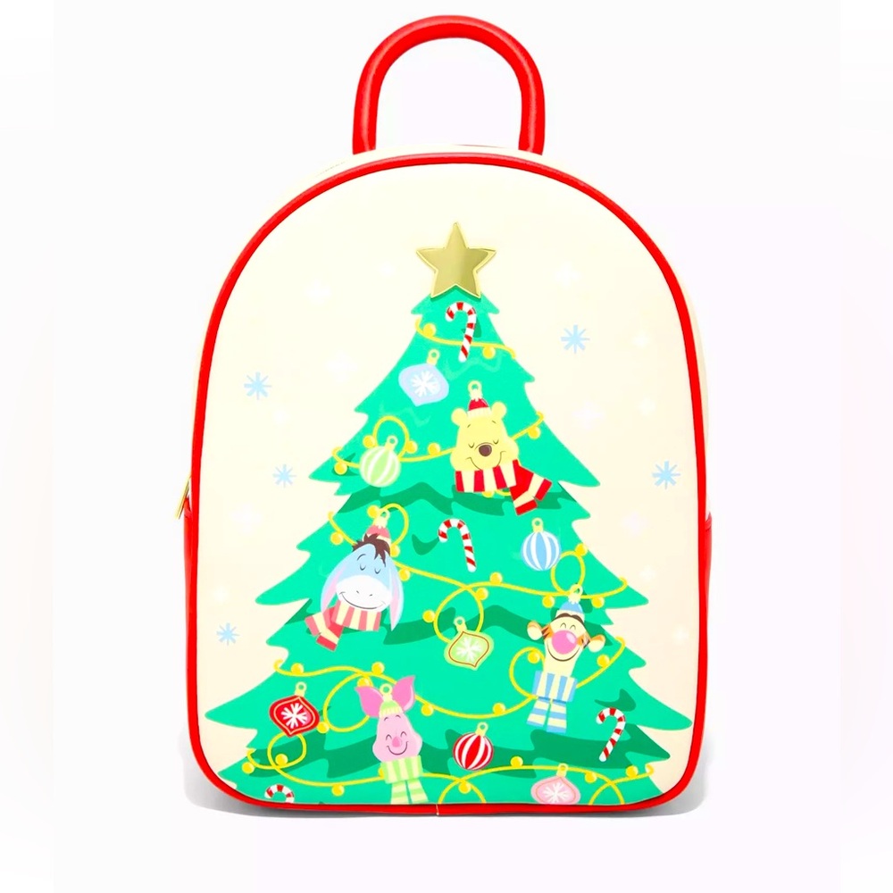 NWT Her Universe Disney Winnie the Pooh Christmas Mini Backpack & Card Holder
